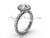 Round Halo Engagement Rings, Platinum Bridal Ring SGT625