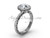 Modern Halo Engagement Rings, 14k White Gold Solitaire Dream Ring with a "Forever One" Moissanite center stone SGT625
