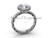 Moissanite Wedding Ring, White Gold Round Halo Ring SGT625