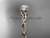 Elegant Celtic Engagement Ring, 14kt Rose Gold Moissanite Ring CT7388