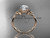 Elegant Celtic Engagement Ring, 14kt Rose Gold Moissanite Ring CT7388