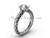 Platinum Engagement Rings for women, Unique Diamond Ring, Solitaire Wedding Ring SGT629