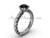 Black Diamond Rings for women, 14k White Gold Swirl Wedding Ring SGT629