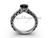 Black Diamond Engagement Ring, Luxury White Gold Ring SGT629