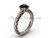 Simple Black Diamond Rings, Rose Gold Engagement Ring SGT629