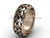 Antique Bridal Rings, 14k Rose Gold 7.6mm wide Band, Unique Wedding Band SGT650