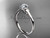 Celtic Trinity Knot Wedding Ring, 14kt White Gold Bridal Ring, Moissanite Engagement Ring CT7426