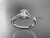 Celtic Trinity Knot Wedding Ring, Platinum Bridal Ring, Moissanite Engagement Ring CT7426