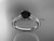 Celtic Trinity Knot Bridal Ring, 14kt White Gold Wedding Ring, Black Diamond Engagement Ring CT7426