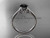 Celtic Trinity Knot Bridal Ring, 14kt White Gold Wedding Ring, Black Diamond Engagement Ring CT7426