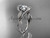 14kt white gold diamond leaf and vine wedding ring, engagement ring with "Forever One" Moissanite center stone ADLR64