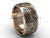 Modern Wedding Band , 14k Rose Gold Unusual Engagement Rings, 10 mm wide Band SGT608G