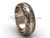 Modern Wedding Bands, 14k Rose Gold Engagement Ring, 7.0 mm wide Band SGT642G