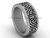 Unique Simple Wedding Bands - 14k White Matte Gold 8.0 mm wide  Bridal Ring SGT646G