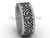 Unusual Wedding Ring Bands - Matte Platinum 8.0 mm wide Proposal Ring SGT646G