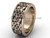 Cool Wedding Ring, Unique Bands - Unique 14k Rose Gold 8.0 mm wide Bridal Ring Band SGT647G