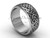 8.35  mm wide Cool Wedding Band - 14kt White Gold Bridal Ring SGT649G