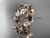 14kt rose gold diamond leaf wedding ring, wedding band ADLR120B