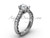 Oval Rings for Womens, Moissanite and Diamond Engagement Ring, 14k White Gold Bridal Ring SGT632