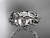 14Kt White Gold Flower Wedding Band ADLR537B