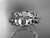 Matte Finish Flower Wedding Band, Platinum Diamond Ring ADLR537B Matte Finish Flower Wedding Band, Platinum Diamond Ring ADLR537B