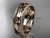 Rose Gold Wedding Band, Leaf  Bridal Ring, Unusual Ring ADLR540G
