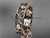 Celtic Triquetra Wedding Band, 14K Rose Gold Diamond Bridal Ring CT7545G