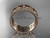 Modern Leaf and Vine Wedding Band, 14kt Rose Gold Bridal Ring ADLR547B