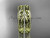 Modern Diamond Wedding Band, 14kt Yellow Gold Leaf and Vine Bridal Ring ADLR576B