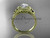 14k yellow gold leaf and flower diamond unique engagement ring ADLR377