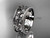 Nature Inspired Leaf Wedding Band, 14kt White Gold Engagement Ring, Bridal Ring ADLR548G