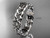 Irish Celtic Trinity Knot Wedding Band, 14kt White Gold Unique Bridal Ring CT7549G