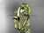 Leaf Branch Ring , Diamond Wedding Band, 14kt Yellow Gold Leaf and Vine Bridal Ring ADLR555B