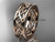 Unusual Vine Wedding Band, 14kt Rose Gold Bridal Ring ADLR257G