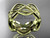Unique Leaf Engagement Ring, Modern Wedding Band, 14kt Yellow Gold Bridal Ring ADLR568G