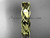 Nature Inspired Engagement Ring, Leaf Wedding Band, 14kt Yellow Gold Bridal Ring ADLR580G