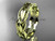 Nature Inspired Engagement Ring, Leaf Wedding Band, 14kt Yellow Gold Bridal Ring ADLR580G