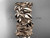 Leaf Wedding Band, 14kt Rose Gold Engagement Ring Band, Unique Pattern Bridal Ring ADLR590G