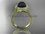 Halo Diamond & Tahitian Black Cultured Pearl Ring, Trendy 14kt Yellow Gold Pearl Wedding Ring ABP97