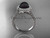 Diamond and Black Pearl Vintage Engagement Ring, Amazing Platinum Wedding Ring ABP97