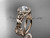 Adorable Celtic Wedding Ring, 14kt Rose Gold Triquetra Moissanite Engagement Ring CT7302