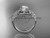 Delicate Cherry Blossom Moissanite Wedding Ring, 14kt White Gold Sakura Engagement Ring VD8189