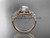 Delightful Sakura Blossom Engagement Ring, 14kt Rose Gold Moissanite Wedding Ring VD8189