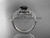Amazing Sakura Diamond Bridal Ring, 14kt White Gold Cherry Blossom Engagement Ring with a Black Diamond center stone VD8189