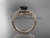 Exquisite Black Diamond Sakura Blossom Wedding Ring, 14kt Rose Gold Engagement Ring VD8189
