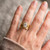 Nature inspired oval engagement ring set with matching band in 14k yellow gold