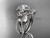 14kt white gold diamond leaf and vine, flower engagement set, wedding set, ADLR89S