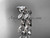 Stunning Leaf and Vine Diamond Wedding Set, 14kt White Gold Moissanite Bridal Ring ADLR213S