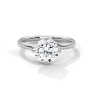 2ct lab grown diamond solitaire engagement ring, IGI certified compass prong