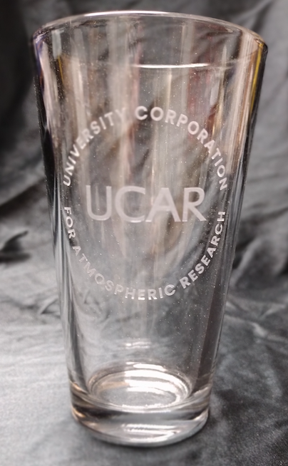 UCAR etched pint glass